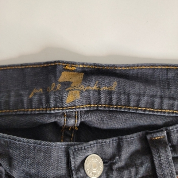 7 For All Mankind Sz 27x32 Bootcut Jeans Dark Wash Y2K 90s - Picture 3 of 8
